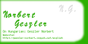 norbert geszler business card